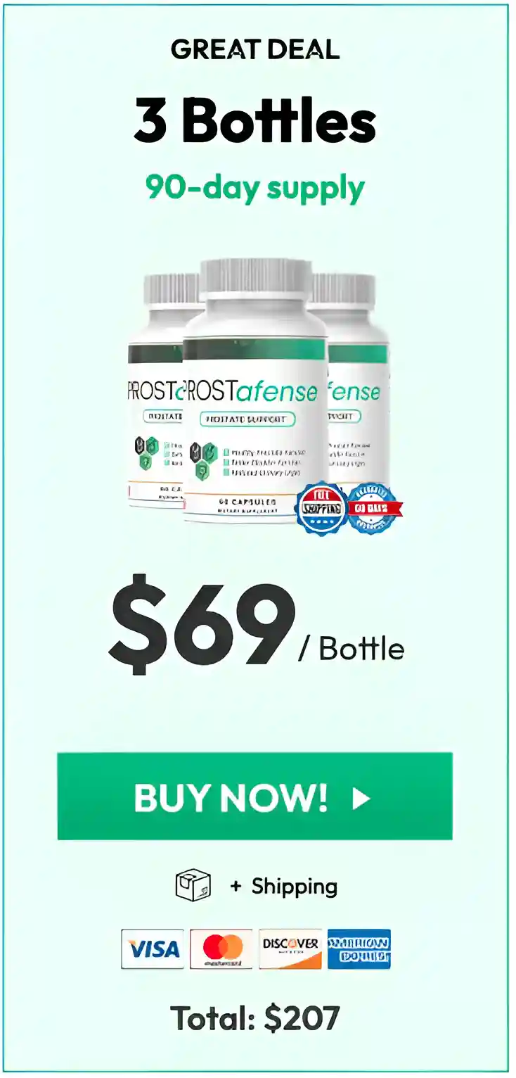 ProstAfense  3 bottle pricing