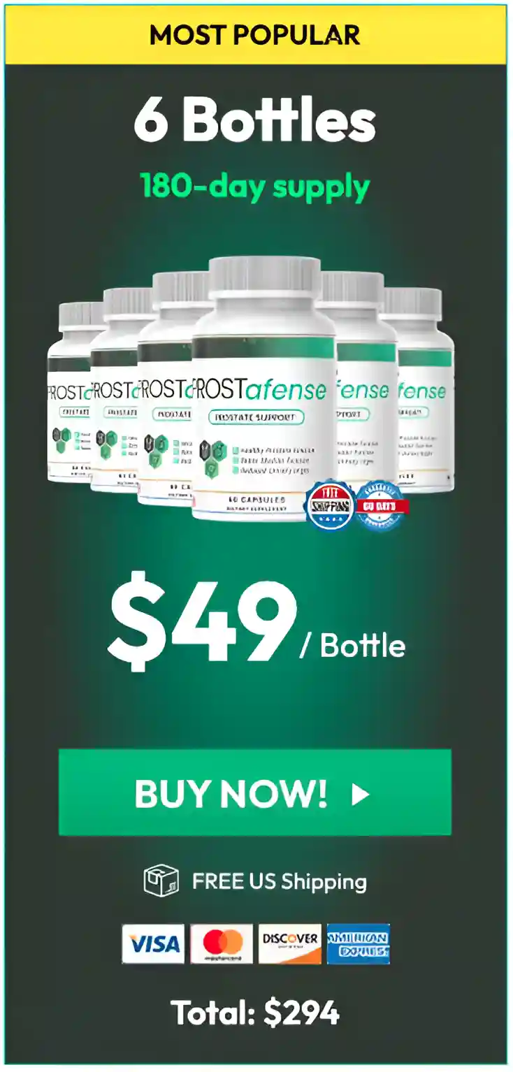 ProstAfense  6 bottle pricing